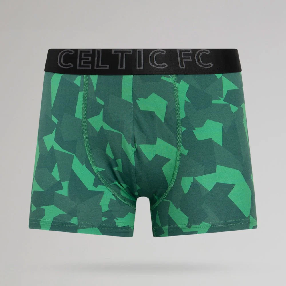 Celtic Adult 2 Pack Green and Black Boxer Shorts - Image 4
