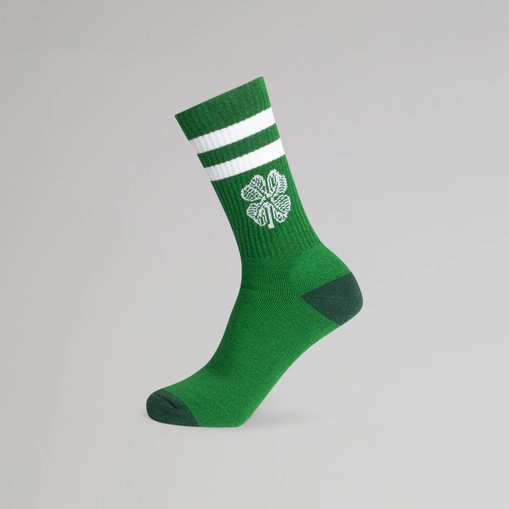 Celtic Junior 2 Pack Clover Crew Socks - Image 4