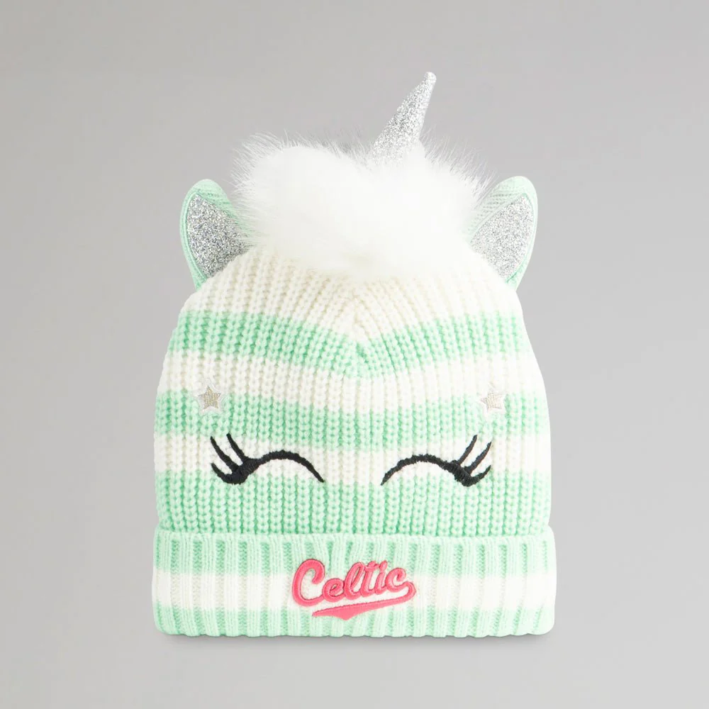Celtic Junior Hooped Unicorn Beanie - Image 4